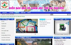 Giao diện trang web của Trung tâm Công tác xã hội trẻ em Phú Yên- Ảnh: T.KỲ