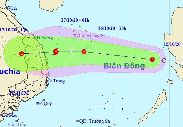 Áp thấp nhiệt đới hướng vào Đà Nẵng - Phú Yên