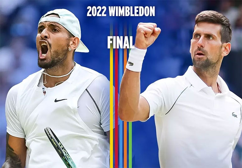 Djokovic đối đầu Kyrgios tại chung kết Wimbledon 2022