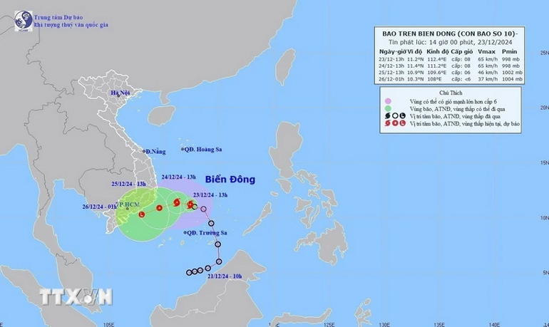 Áp thấp nhiệt đới trên biển Đông đã mạnh lên thành bão